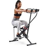Sunny Health & Fitness Smart Upright Row-N-Ride Exerciser, Squat Assist Trainer for Glutes Workout with Adjustable Resistance, Easy Setup & Foldable, Glute & Leg Exercise Machine- NO. 077SMART
