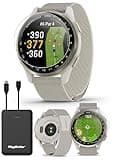 Garmin Approach S50 (Cream Gold/Ivory) Golf GPS Smartwatch Bundle - 1.2" AMOLED Display, On-Course Features, Wrist Heart Rate with PlayBetter Screen Protectors & 5000mAh Portable Charger