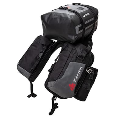 TUSK Excursion Rackless Luggage System w/Small Dry Duffel & Bottle Holders Standard Heat Shield Black/Grey