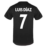 Liverpool FC Boys Luis Diaz 7 Poly Training Kit T-Shirt Black 6-7 Years