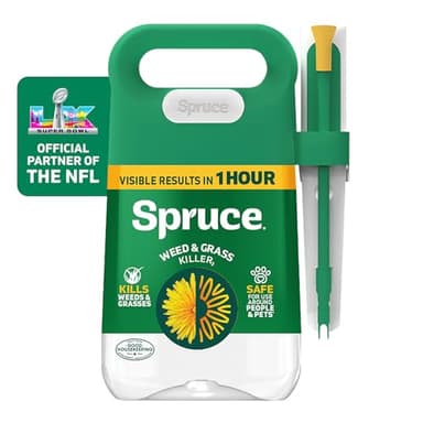 Spruce Weed Killer Spray - Snap & Spray Weed & Grass Killer₂ Powered Starter Kit - Reusable Sprayer with Wand for Spot-Treating Driveways, Gardens & More (64 Oz Bottle)