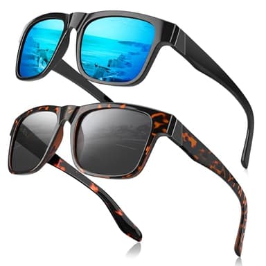 SKYOAK 2 Pack Premium Large XXL 158MM Polarized Sunglasses Men Women, Oversized Trendy Wide Frame Sun Glasses Outdoor with UV400, Scratch/Saltwater Resistant/Oleophobic Coating Lens (Ocean & Grey)