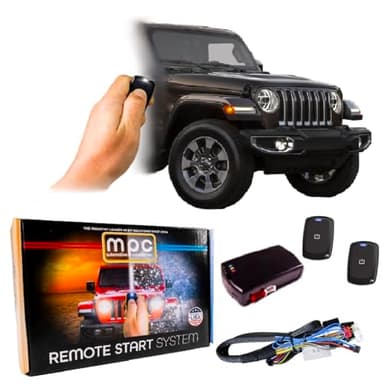 MPC Remote Start Kit Compatible with Jeep Wrangler 2007-2018 || 2X Long Range 2,000ft Remotes || Plug and Play || USA Tech Support
