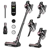 Cordless Vacuum Cleaner, 40Kpa 45Mins Vacuum Cleaners for Home, 8-in-1 Lightweight Stick Vacuum with Powerful Suction, Anti-tangle Wireless Vacuum for Carpet, Tile, Pet Hair, Hardwood Floors, Black