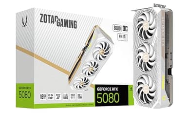 ZOTAC Gaming GeForce RTX 5080 Solid OC White Edition DLSS 4 16GB GDDR7 256-bit 30 Gbps PCIE 5.0 Gaming Graphics Card, IceStorm 3.0 Advanced Cooling, Spectra 2.0 ARGB Lighting, ZT-B50800Q-10P