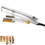Professional Dual - Function Hair Curling Iron & Straightener - Adjustable Temperature, for Short & Long Hair, Ceramic Curling Tongs, Travel - Friendly, Heated Round Brush - Ideal Hair Styling Tools