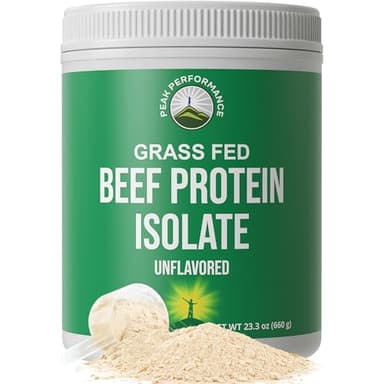 Grass Fed Beef Protein Powder - Lactose Free Great Tasting Beef Protein Isolate. Complete Animal Based Non Dairy Paleo Carnivore Supplement for Prime Muscle Building. No Whey. Unflavored