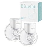 Bluefair Breast Pump, Wearable Breast Pump Hands-Free, Wearable Pumps for Breastfeeding, 3 Modes & 12 Levels, Smart Display, Memory and Anytime Pause function-24mm, 2 Pack(White)