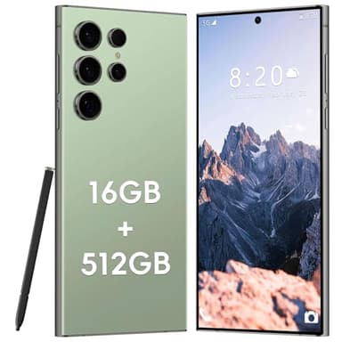 Ghoxrxal I24 Ultra 5G Unlocked Smartphone, 16+ 512GB, Android 14 Unlocked Cell Phone, 6.8" HD+ Screen, 6800mAh Battery, 128GB Expandable Storage, Face ID/Fingerprint Lock/GPS, Built-in Pen (Cyan)