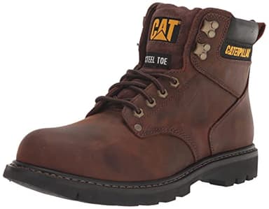 CAT Men's Second Shift Steel Toe Work Boot, Dark Brown, 10.5