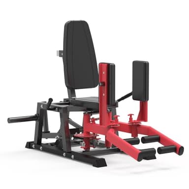 Hip Abductor Machine, Inner and Outer Thigh Machine, Abductor Adductor Machine, Hip Abduction Machine with 6 Levels Gear System & 4-Position Backrest Adjustment, Home Gym Equipment (Red)