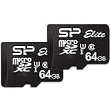 Silicon Power Elite 64GB microSDXC 2-Pack MicroSD Memory Card with Adapter for Nintendo-Switch, Wyze Cam