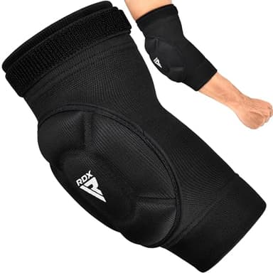 RDX Elbow Pads, Muay Thai MMA Kickboxing Sparring Elbow Guard, Martial Arts Striking Protection,Wrestling Basketball Adjustable MTB Volleyball Compression Padded Sleeve, Men Women