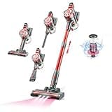 WLOTPO Cordless Vacuum Cleaner,Vacuum Cleaners for Home with Super Suction,Stick Vacuum Cleaner Rechargeable Up to 35 Mins Runtime,Lightweight Hardwood Floor Vacuum for Pet Hair,Carpet(Red)