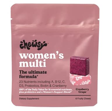 Chewsy - Women's Multivitamin Chews - Immune and Energy Support, Vitamins C, B12, A, D, E, Folic Acid, Probiotics, Biotin - 6-Day Supply