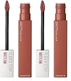 Maybelline New York Super Stay Matte Ink Liquid Lipstick, Long Lasting High Impact Color, Up to 16H Wear, Amazonian, Nude Brown, 0.17 fl.oz (Pack of 2)
