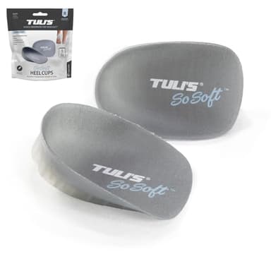 Tuli's So Soft Heavy Duty Gel Heel Cups, Cushioned Relief for Plantar Fasciitis, Sever's Disease, and Heel Pain, 1 Pair, Large