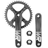 WEEROCK Mountain Bike Crankset Aluminium Alloy 1 Piece/Single 42T Charing Crank Set with 170mm Arm 104 BCD, Compatible with Single Speed Bicycle and 6/7/8/9/10/11 Speeds MTB Bike,Black