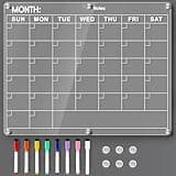 LANDNEOO Acrylic Fridge Calendar, Magnetic Monthly Planner with 8 Color Markers, Clear Dry Erase Board for Events/Meetings/Shopping Lists - 14.5 * 11.5''