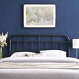 Modway Alessia Modern Farmhouse Metal Queen Headboard in Black