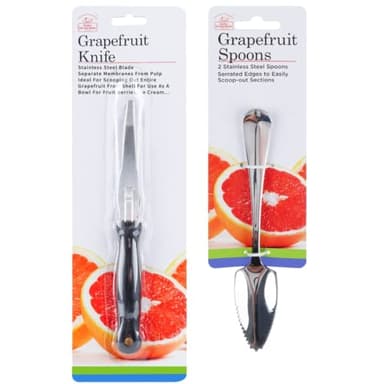 Better Houseware Grapefruit Spoon and Knife Set - Stainless Steel Knife w/Nylon Handle, Serrated Edge, Dishwasher Safe | Kitchen Utensils (Multi)