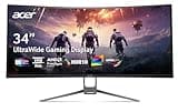 acer Nitro 34” 1000R 21:9 Curved Zero-Frame QHD 3440 x 1440 Gaming Monitor | AMD FreeSync Premium | Up to 120Hz Refresh | 1ms VRB | 2 x Display Port 1.2 & 2 x HDMI 2.0 Ports | EDA343CUR J0bmiippx