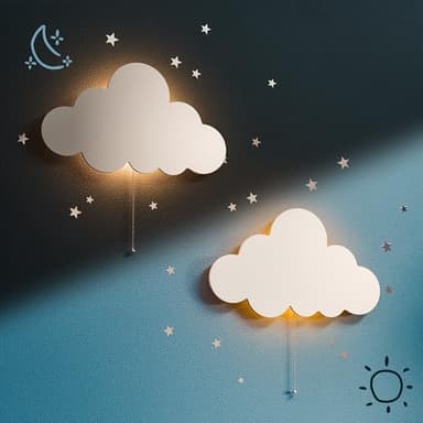 Tip perk 2 Pack Cloud Light - Floating Cloud Wall Lamp for Nursery | Cute Floating Lamp for Kids Bedroom | Battery-Operated Hanging Night Lights for Bedroom/Baby Nursery