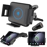 DearHot 15W Qi Wireless Car Charger Mount Holder Compatible for Samsung Galaxy Z Fold6 Fold5 Fold4 Fold3 Fold2 Fold S25 Ultra iPhone 16 Pro Max 4.3in-6.9in Phone Auto Clamp Fast Charger