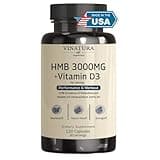 VINATURA HMB 3000mg and Vitamin D3 Supplement Capsules per Serving *USA Made & Tested* Promotes Muscle Growth & Recovery - HMB Supplement and Vitamin D3 (1600 IU) - 120 Capsules 30 Servings