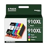 Anemec 910XL Ink Cartridges Combo Pack Replacement for HP Ink 910 XL Compatible with OfficeJet Pro 8020 8025 8028 8035 8030 8010 8015 8018 8022 Printer (1 Black,1 Cyan,1 Magenta,1 Yellow)