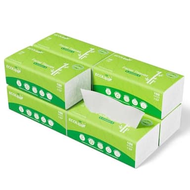 ECOLipak 100% Sustainable Facial Tissues, Soft Pack 8 Packs, 1200 Sheets Total – 3-Ply Ultra Soft & Strong, Hypoallergenic, Travel Size for Car, Home, Office