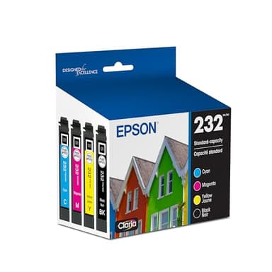 EPSON 232 Claria Ink Standard Capacity Black & Color Cartridge Combo Pack (T232120-BCS) Works with WorkForce WF-2930, 2950 and Expression XP-4200, 4205