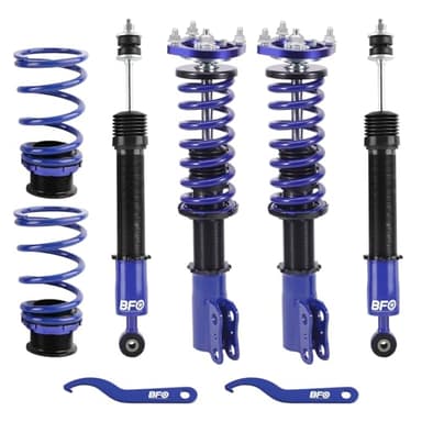 BFO Coilovers for Ford Mustang 1994-2004, Height Adjustable Coilovers Suspension Kit, Preset Damping Shock Absorber Struts, Lowering Kit Blue