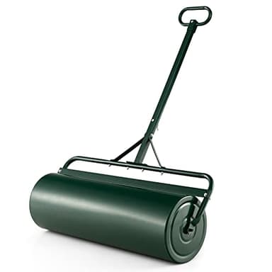 IRONMAX Lawn Roller, 17 Gallons/63 L Manual & Tow-Behind Steel Sod Roller w/Push Pull Handle, Lawn Rollers Tow Behind Water Filled for Yard, Park, Garden, Ball Field (17 Gallons, Green)