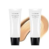 2PCS Perbella Cc Cream Self Adjusting For Mature Skin,Cc Cream For Older Women, Color Correcting Moisturizer Spf 43（Natural Color）