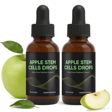 Cellics Apple Stem Cells Drops, 2PCS Stem Cell Renew Dr Sam Walters, Daily Antioxidant & Wellness Support, Plant-Based Formula with Fulvic Acid & Fucoidan, Natural Energy & Vitality, 2x60ml
