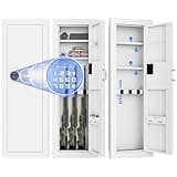 INTERGREAT 43" Tall Fireproof Wall Safe Between Stud, White Black Heavy Duty Flush In Wall Safe With Digital Keypad & Removable Shelf, Hidden Gun Safe, Security Home Wall Safes For Storage Firearms