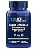 Life Extension Super Omega-3 EPA/DHA Fish Oil, Sesame Lignans & Olive Extract – Heart Health, Brain Health, Inflammation Health Support, Gluten-Free, Enteric-Coated, Non-GMO, 120 Softgels