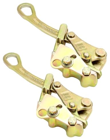 QWORK 6613lb Cable Grip Steel Wire Gripper, 2 Pack 3T Rope Jaw Puller, Clamp Puller