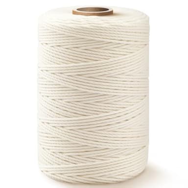 SMART&CASUAL 600 Feet 2mm Cotton Butcher Twine String Soft Food Safe for Cooking Craft Baker Kitchen Meat Turkey Sausage Roasting Gift Wrapping Gardening Crocheting Knitting