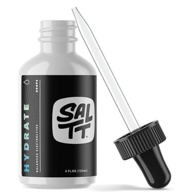 SALTT - Hydrate (4 oz) - Electrolytes Drops - Energy Boost - Sodium, Potassium, Magnesium, Zinc, Copper - Unflavored - Ultra Low Carb - Zero Sugar, Vegan, Gluten Free, Non GMO - By Keto Chow