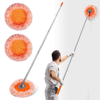 Keyloland Wall Mop, Primium 68” Wall Cleaner, High-Quality Baseboard Cleaner, Professional-Grade Baseboard Cleaner Tool with Handle, Superior Quality Dust Mop, Efficient Ceiling Fan Cleaner Duster