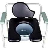 ZXMOBY PU Commode Seat Cushion Universal Fit Toilet Chair, Sponge Padded Soft Pad for Bedside Commode Seat,with Two White Snaps and Screws. Commode Chair, Cover Shower Wheelchair