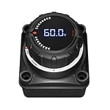 VSTM Upgrade Battery Disconnect Switch with Digital Voltage Display, DC 5-60V Master Isolator Power Cut/Shut Off Kill Switch for Car Truck Marine Boat RV Camper Trailer, Black (On/Off)