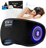 TOPOINT Sleep Mask with Headphones Bluetooth 5.4 Wireless, Sleep Headphones Earphones Earbuds with Microphone HD Speakers Music, Blackout Eye Mask for Sleeping Travel Meditation Men Women Cool Gadgets