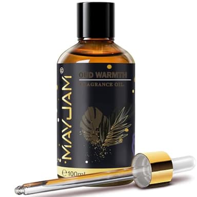 Oud Warmth Fragrance Oil Essential Oil, MAYJAM 3.38FL.OZ Oud Warmth Oil for Diffusers for Home, Long Lasting Scented Oils for Soap Candle Making - 100ML