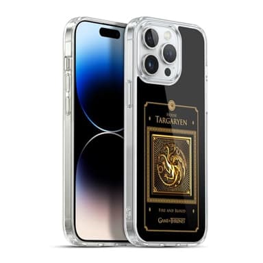 Head Case Designs Officially Licensed HBO Game of Thrones Targaryen Border Golden Sigils Gel Case [Military Grade Protection] Compatible with Apple iPhone 13 Pro Max and Compatible with MagSafe