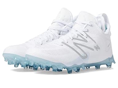 New Balance Men's FreezeLX V4 Lacrosse Shoe, White/Black/Polar Blue, 4 Wide US