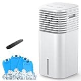 24" Windowless Portable Air Conditioner, 15H Timer & 120°Oscillation, 3-IN-1 Portable AC Unit with Remote, 2-Gal Tank, 3 Modes & 3 Speeds, Ultra-Quiet Ventless Swamp Cooler for Room Home Office, White