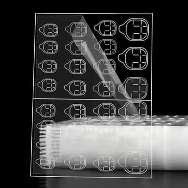 uadbau 10 Sheets Nail Adhesive Tabs, 300 Pcs Clear Nail Stickers for Press Ons, 15 Sizes Long-Lasting Double-Sided Jelly Sticky Tabs for Nails, Waterproof Nail Adhesive Tabs